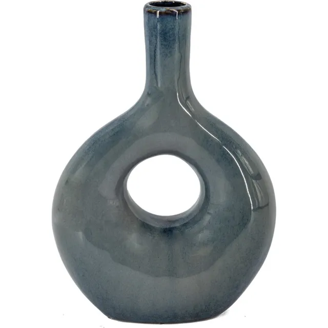 homebound by ky Aardewerk donut vaas blauw | bloemenvaas met gat