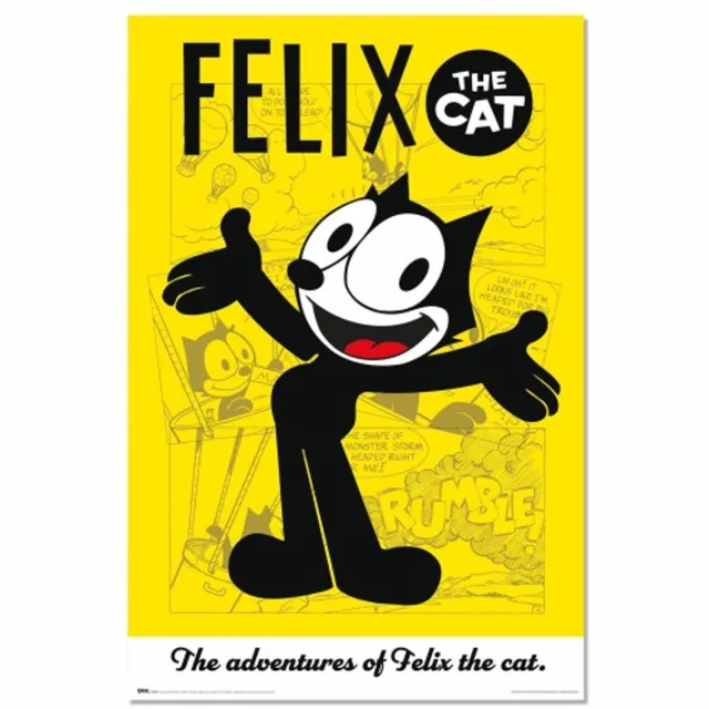 Posterpoint Felix the Cat poster - kat - zwart - tekenfilm - Animatie - Retro - 61 x 91.5 cm