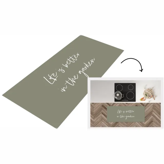 KitchenYeah Keukenloper - Loper keuken - Life is better in the garden - Tuin - Quotes - Tekst - Keukenloper vinyl multicolor