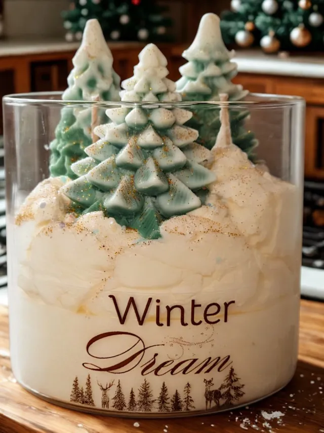 JoyDecor Geurkaars Winter Dream – Handgemaakt van Sojawas – Appel & Kaneel – Kerst Cadeau – Duurzame Kaars – Uniek 3D Design – 380g Wit