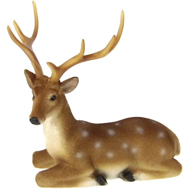 Ibenzoa Stijlvolle dierenfiguur met hertengewei voor sfeervolle winterdecoratie Bruin