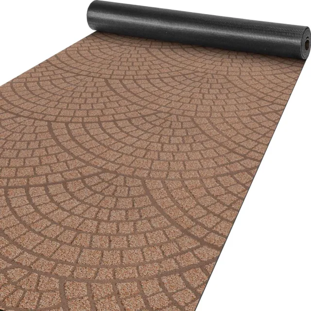 ANRO Tapijtloper Davis Bruin 180x100cm – Velours Gangloper Antislip Keukenloper Hal Op Maat