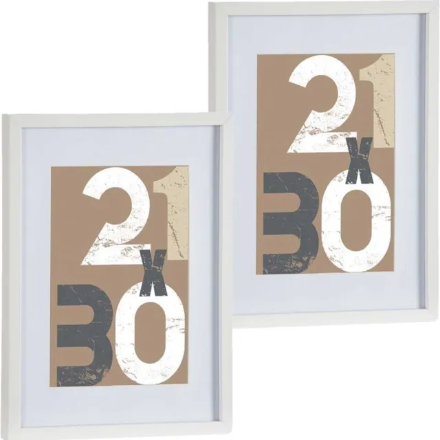 Arte r 2x stuks houten fotolijst - wit - 30 x 40 cm - fotolijstje - met passe-partout - decoratie