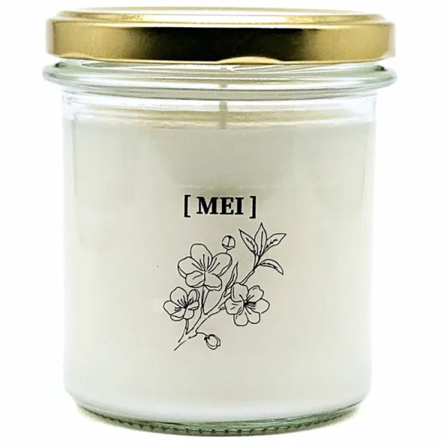 Candlelight-on geurkaars met geboortebloem en geboortedatum - 30 mei - o.b.v. sojawas en etherische oliën Wit
