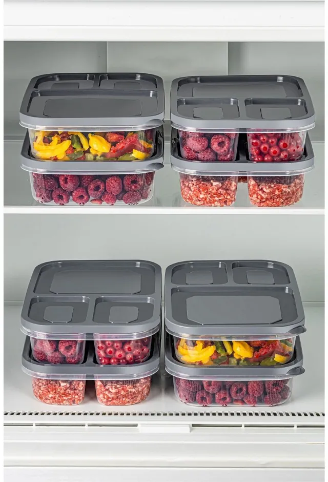 Asir Opbergdoosset - Antraciet - 8 Stuks - 15 x 24 x 5 cm