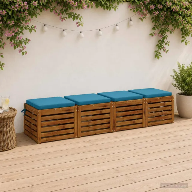 vidaXL Zitkussens SOEST 4 st 100% Polyester Lichtblauw 50 x 50 x 5 cm