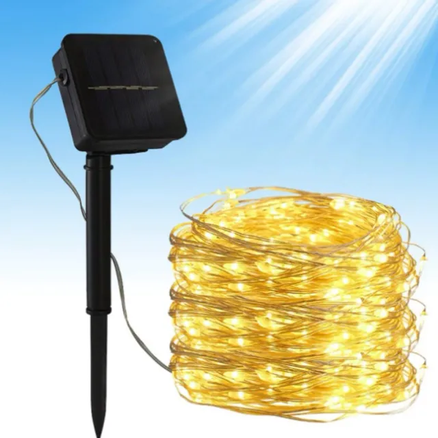 Webzon Solar Kerstboom Verlichting – 20m Solar LED String Lights met 200 Lampjes – Zonne-energie Tuinverlichting voor Buiten – Waterdicht IP65 – Boomdecoratie voor Kerst, Feestdagen, Tuin & Terras – Duurzame Energiezuinige Warm Witte LED Verlichting