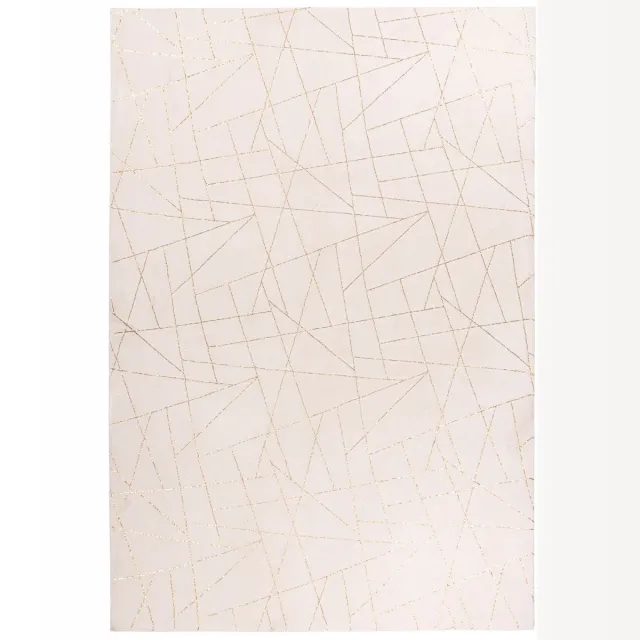 Padiro design laagpolig vloerkleed 120 x 170 cm - crème / offwhite - modern abstract ontwerp - voor vloerverwarming - van polyester en katoen beige