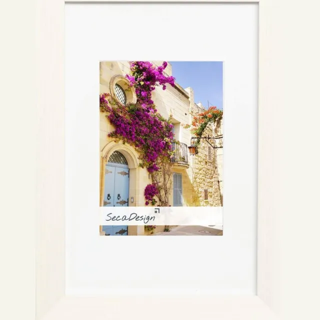 SecaDesign Fino Hout - Fotolijst 15x20 / 10x15 cm fotomaat met passe-partout - Wit