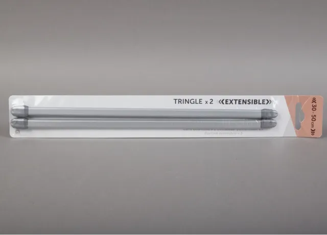 Gifi diffusion 30-50 cm -Gifi Diffusion - Uitschuifbare gordijnroede - zilvermetaal - 2 stuks