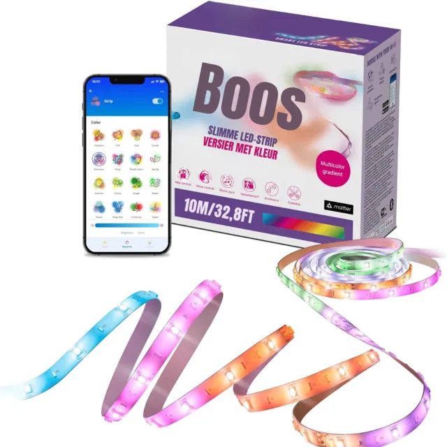 Levo Led Strip 10 Meter - Smart Led - Led Strip - Zwart - 10cm x 1cm x 1cm RGB