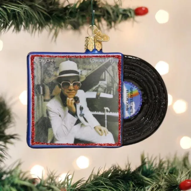 Old World Christmas Glazen Kerstbal Elton John Album Greatest Hits – Old World Christmas – 10 cm Multicolor