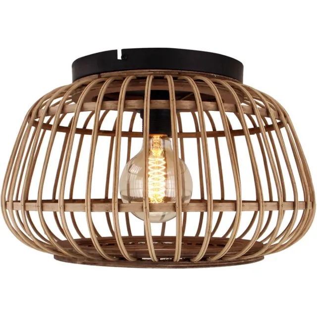 Chericoni Verlichting Chericoni - Trapeze Plafondlamp - Zwart Bruin natuur - Bamboe FSC Keurmerk - 1 Lichts Bruin;Zwart