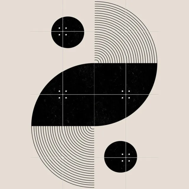 IXXI BaB No.3, The Miuus Studio & Various - 60 x 80 cm - Grote wanddecoratie en posters - Line art, Minimalisme, Grafisch Ontwerp, Geometrische Kunst Zwart en wit / Zwart / Lichte tinten