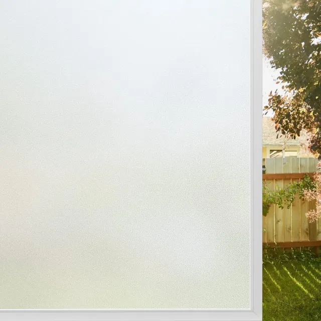 KZQ Statische raamfolie met mat effect (90 x 200 cm) – warmtewerende en UV-blokkerende sticker; lijmvrij, verwijderbaar en anti-reflecterend – ideaal voor huurwoningen en badkamers Mat wit
