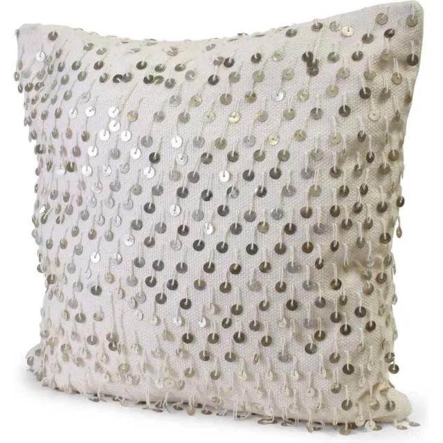 Safaary Sierkussen Laila met Pailleten 50 x 50cm Wit