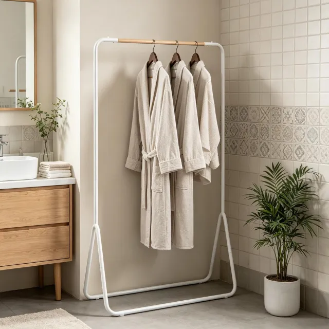 Clruro Kapstok - 80 × 47 × 146 cm - Multifunctioneel - Metaal - Wit