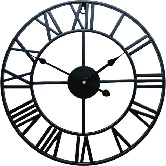 Livista Wandklok van Hoge Kwaliteit – Industriële Stijl – Moderne Klok – Stille Uurwerk – Diameter 40 cm – Metaal – Zwart Black