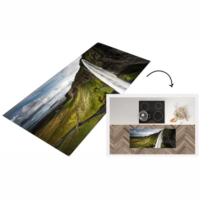 KitchenYeah Keukenloper - Loper keuken - Waterval - Gebergte - Jungle - Keukenloper vinyl Multicolor