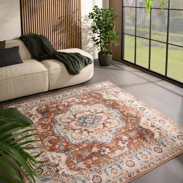 Heritaged Vintage buitenkleed vierkant - Valenca Fino terracotta 200x200