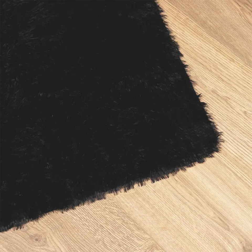 vidaXL Hoogpolig vloerkleed NAVARRA 160x230 cm polyester zwart, foto 4