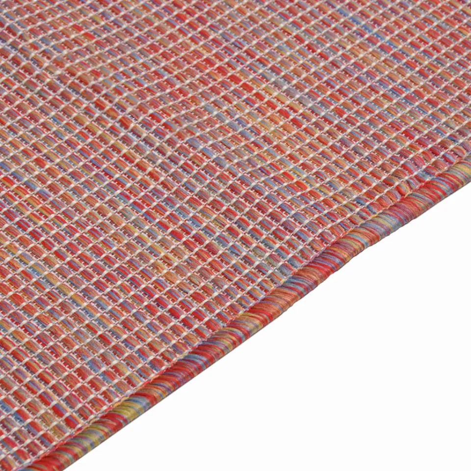 vidaXL Buitenkleed platgeweven 120x170 cm rood, foto 4