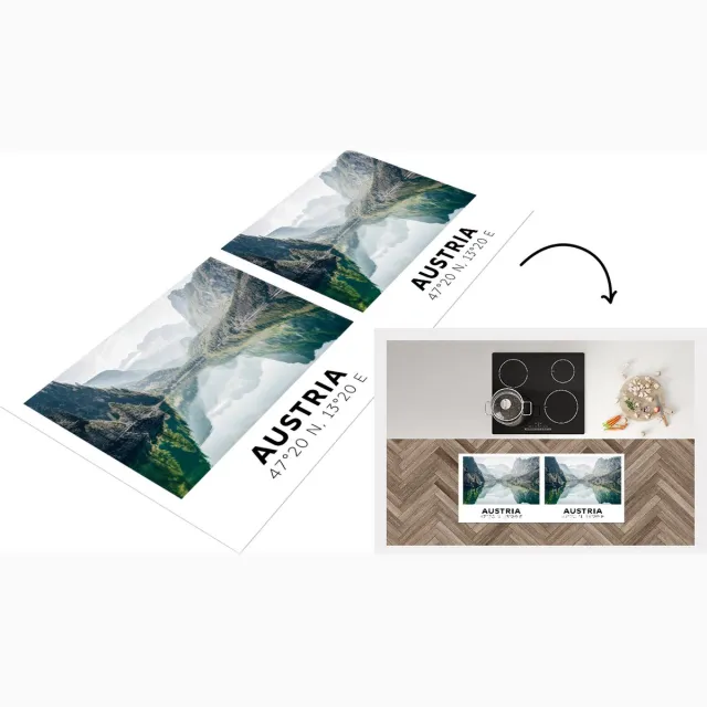 KitchenYeah Keukenloper - Loper keuken - Oostenrijk - Alpen - Water - Berg - Keukenloper vinyl Multicolor