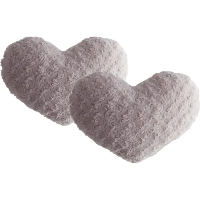 Atmosphera 2x stuks pluche kussens hart oud roze - 28 x 36 cm - Sierkussens voor binnen Oudroze