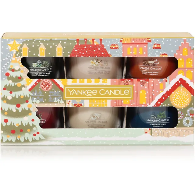 Yankee Candle Passport to the Holidays 6 Filled Votive Gift Set - 65 branduren - Geurkaars Cadeauset Meerkleurig