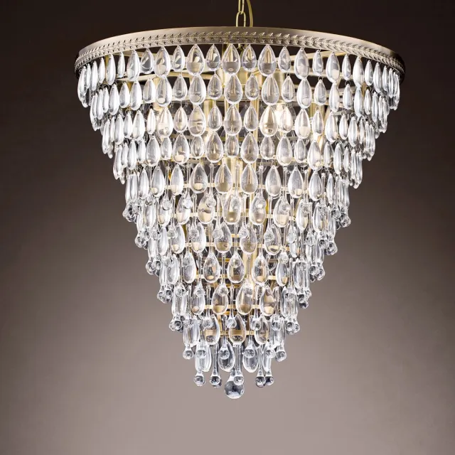 Baroque Kroonluchter - Kroonluchter Kensington 65 cm - Zilver - IJzer & Glas - 65x61x61 - Iron+glass Silver