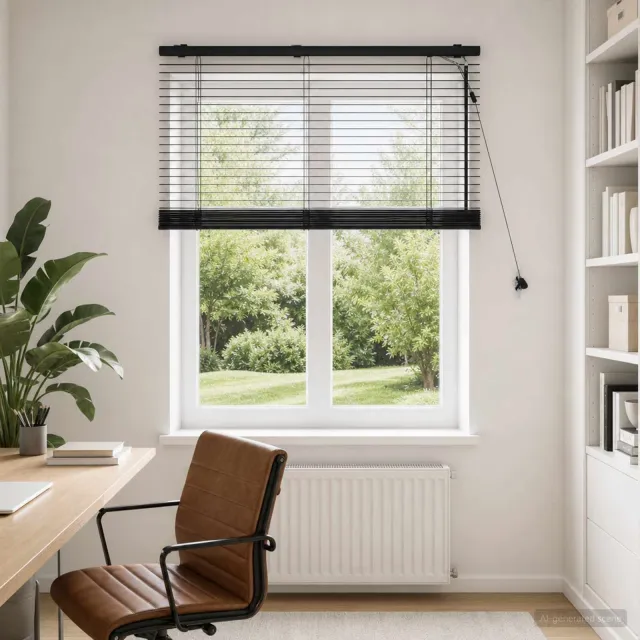 vidaXL Venetiaanse jaloezie Zwart 115 x 130 cm 35 mm