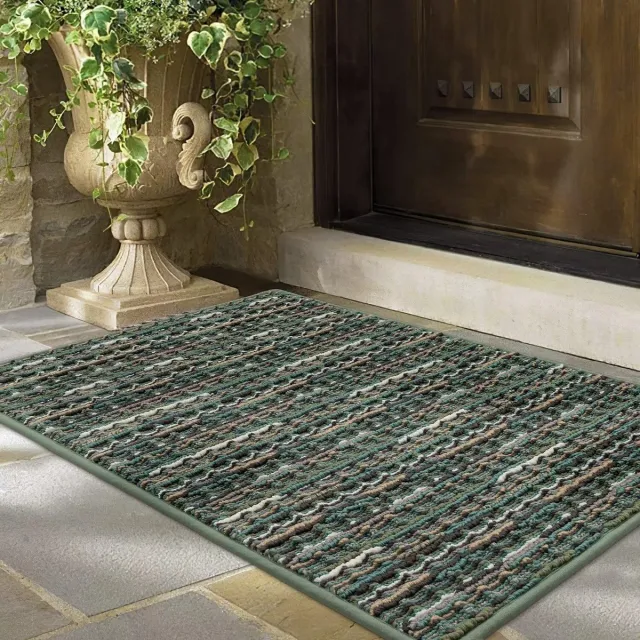 Ibenzoa Duurzame en Absorberende Entree Mat van Katoen - 60 x 90 cm groen