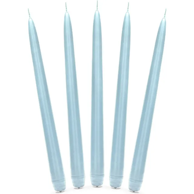 PartyDeco Diner Kaarsen Lichtblauw (10 stuks) - 24 cm