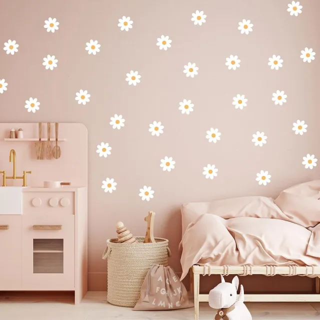 Unyqoos Kindvriendelijke muurstickers met madeliefjes voor creatieve decoratie Meerkleurig