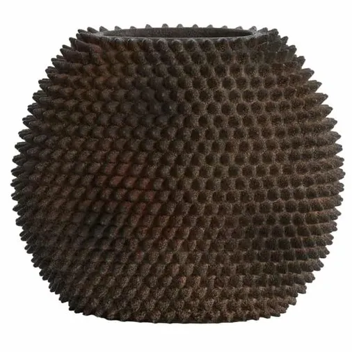 Light & Living Vaas Caldras - Bruin - Ø30,5cm - Synthetisch-Kunststof - Modern - Bloemenvaas - Woondecoratie - Decoratieve vaas voor woonkamer of slaapkamer