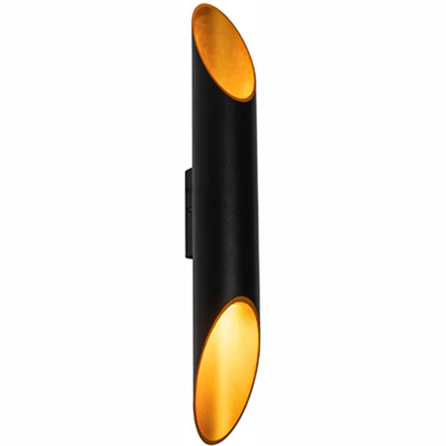 QAZQA organo - Moderne Wandlamp Up Down voor binnen - 2 lichts - D 6.3 cm - Zwart Goud - Woonkamer | Slaapkamer | Keuken
