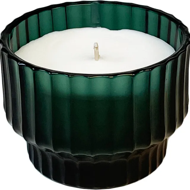 XLBoom Volta Small "Forest Mist" Geurkaars - in Glas - 30 branduren - Groen - Ø9,5 cm