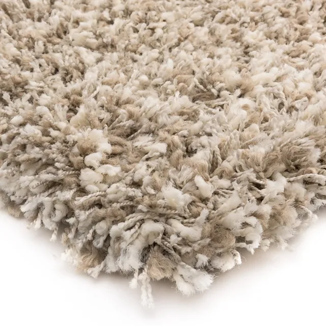 Shaggy Prime Rond hoogpolig vloerkleed - Shaggy Prime wit/beige 120