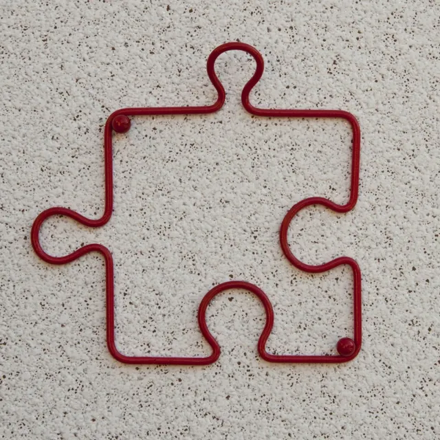 ‎DanDiBo Wandhaak puzzelstuk - Rood metaal - 20 cm