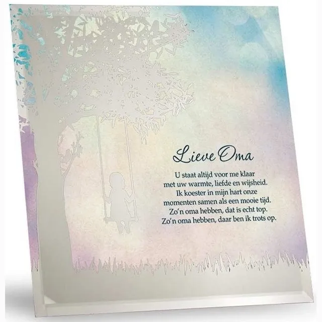 Miko "Silver Silhouette spiegel ""Lieve Oma""" Zilver