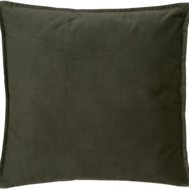 Atmosphera Bank/sierkussens huiskamer Sophia - 45 x 45 cm - olijfgroen - polyester - met rits Olijf groen