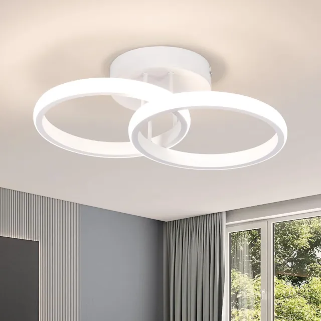 carmdering Plafondlamp - LED Plafondlamp - Inbouwplafondlamp - 22W, 1760 lm, 4500K neutraal wit, CRI>90 - Flikker- en stralingsvrij, oogvriendelijk - Aluminium en ijzer, eenvoudige installatie - Wit - Voor woonkamer, slaapkamer en keuken