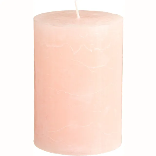 Viana Lichtroze geverfde pilaarkaarsen 85×120mm, set van 2 – Elegante waskaa