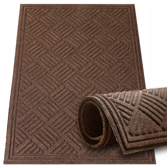 MadLand Stapelbare Deurmat Buiten 80x120cm - Antislip & Duurzaam Bruin