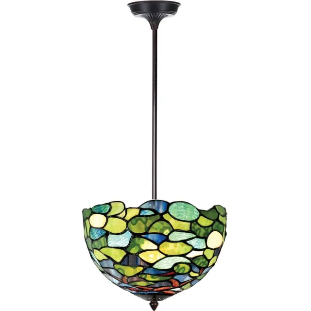 Coloured by Art Tiffany up-light Hanglamp Hortensia - Art Deco Trade Lichtgroen