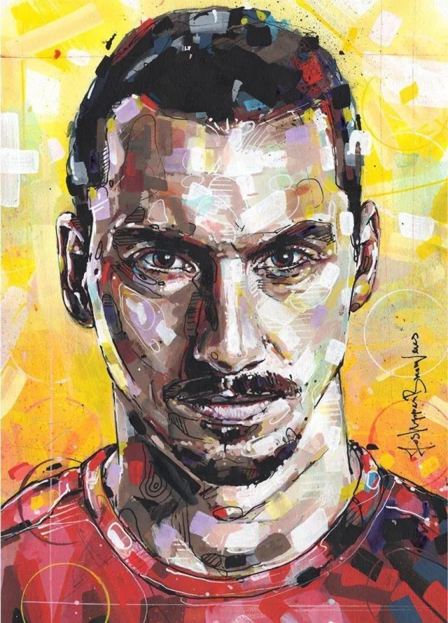 Passionforart.eu Zlatan Ibrahimovic - Canvasdoek - 50 x 70 cm Full colour
