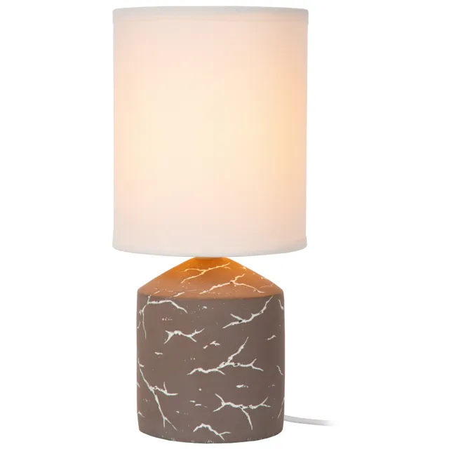 Lucide FRAN linnen tafellamp - taupe