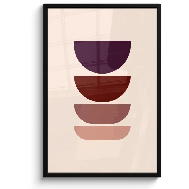 FrameYourWall Poster in lijst - Fotolijst 60x90 cm - Posters - Harmonieus - Symmetrisch - Rood - Posterlijst zwart - Decoratie - Wanddecoratie woonkamer - Muurdecoratie slaapkamer