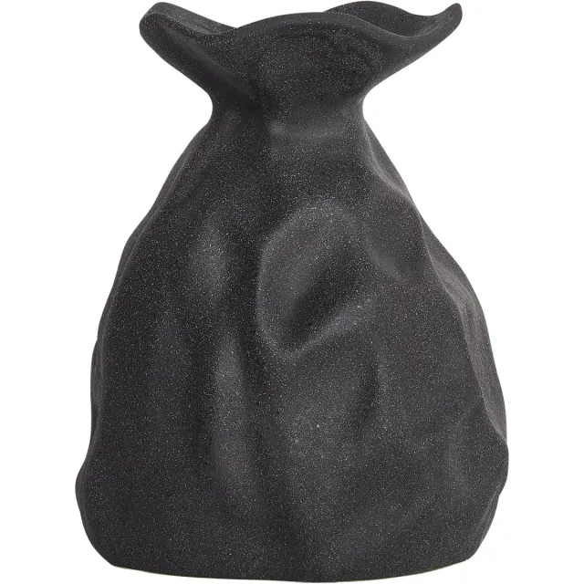 Beliani COONTAIL - Bloemenvaas - Zwart - 31 cm - Steengoed