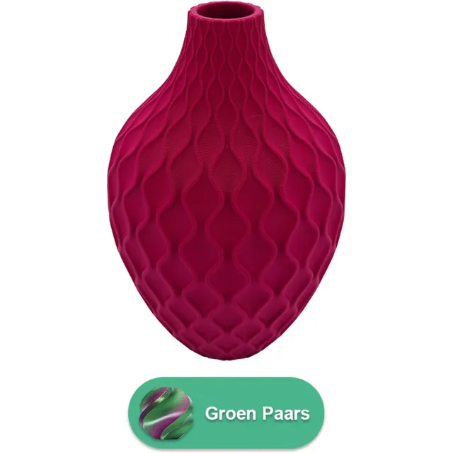 Lovora Ophira moderne vaas – Decoratieve vaas - Groen / Paars - 3d geprinte vaas – geschikt voor droogbloemen - 25CM